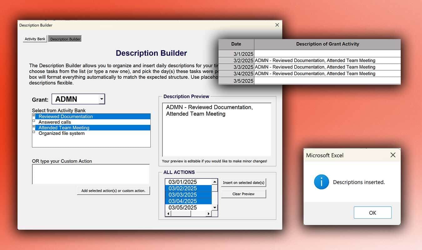 Time & Effort Reporting - Description Generator
